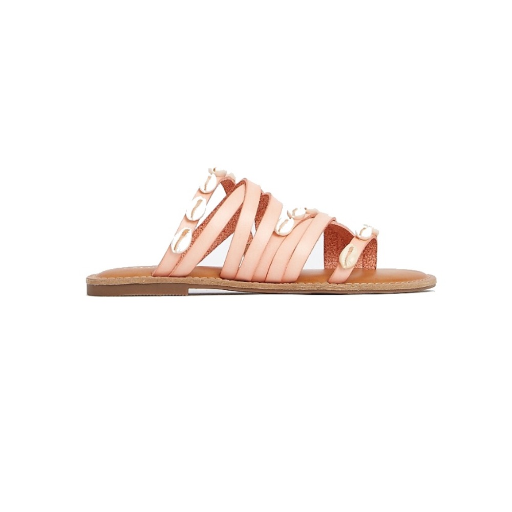 EXPRESS Coral Blush Strappy Puka Shell Sandals 9 NWT